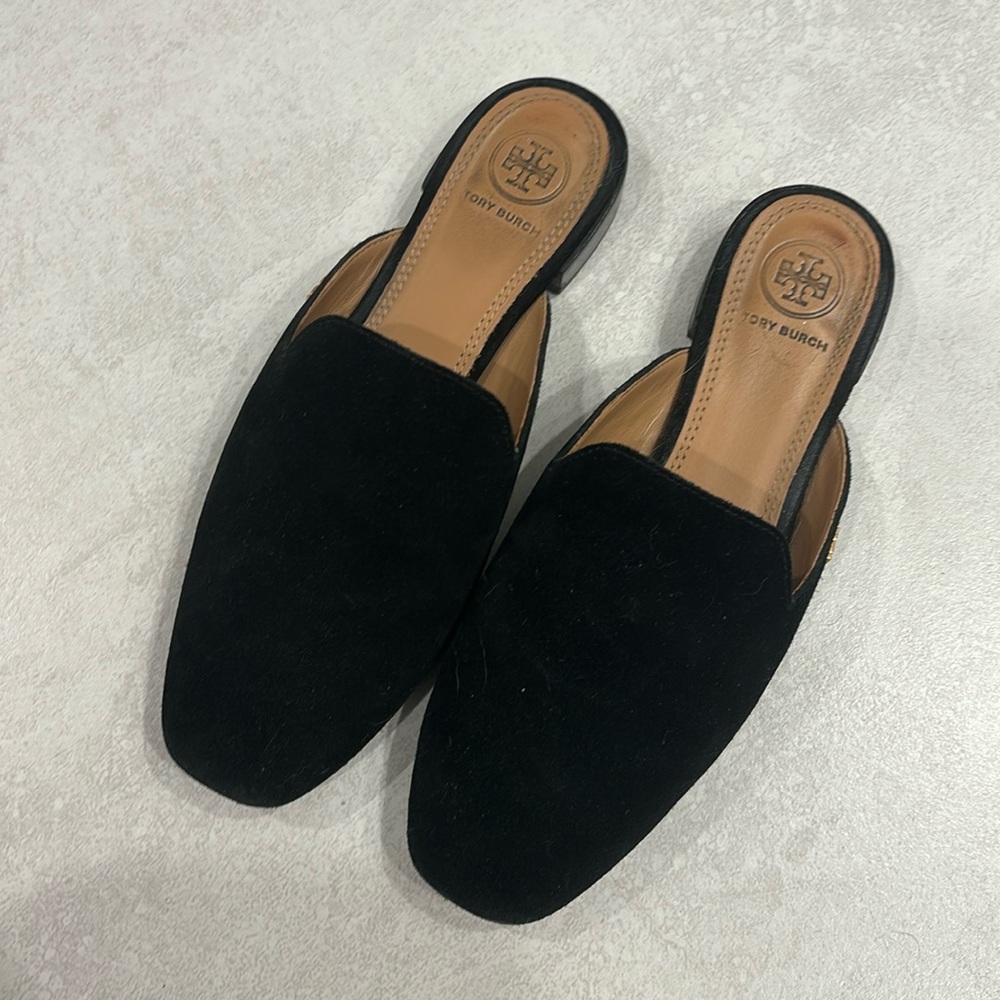 Tory Burch Black Suede Mule